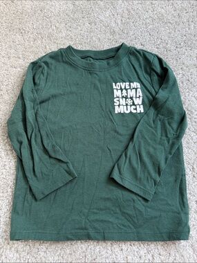 Garanimals Forest Green Long-Sleeve Tee with 'Love My Mama Snow Much' Graphic